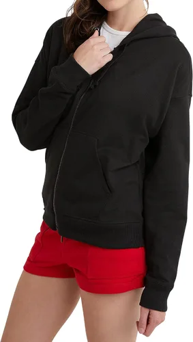 Vista 4 de Hanes Sudadera con capucha original para mujer, sudadera de forro polar de peso medio, sudadera con capucha con cremallera para mujer, talla grande