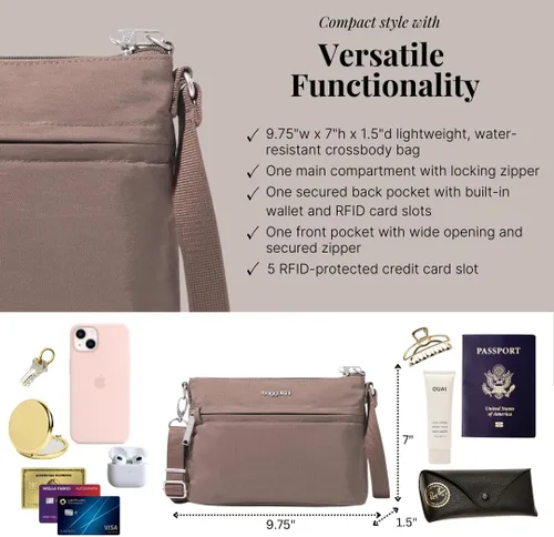 Vista 4 de Baggallini womens Securtex Anti-theft Memento Crossbody Bag