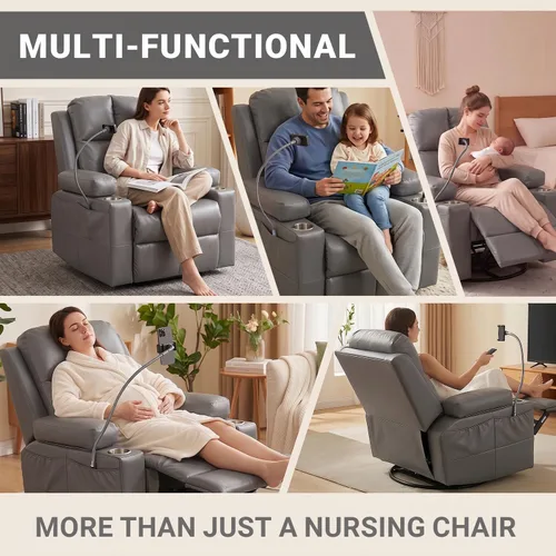 Vista 7 de Silla reclinable eléctrica para guardería, silla mecedora eléctrica con Gris