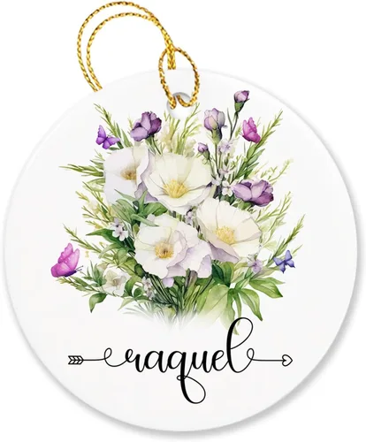 Vista 28 de Adorno personalizado de flor de azalea para la primera Navidad, adorno personalizado de Azalea 1ª Navidad, recuerdo de flores para amigos, regalo