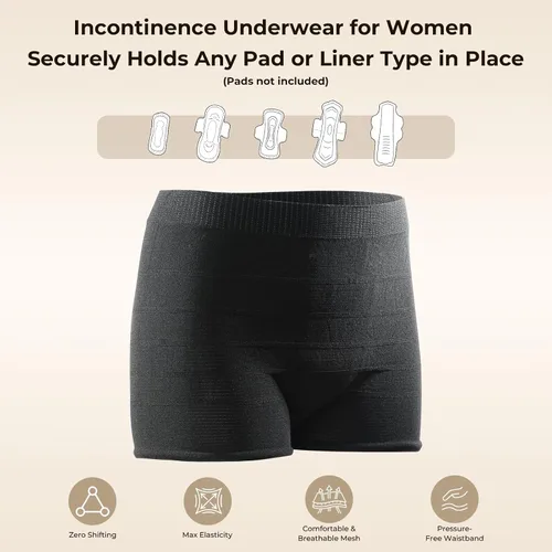 Vista 2 de CARER Healthcare Incontinence Pregnancy 4 PCS Ropa Interior de Malla Posparto Imprescindible Hospital Proporciona Cintura Alta Transpirable Panties