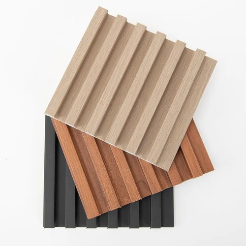 Vista 3 de Paneles de revestimiento de pared de listones de madera, paquete de 3 paneles de pared 3D de WPC insonorizados para decoración de pared