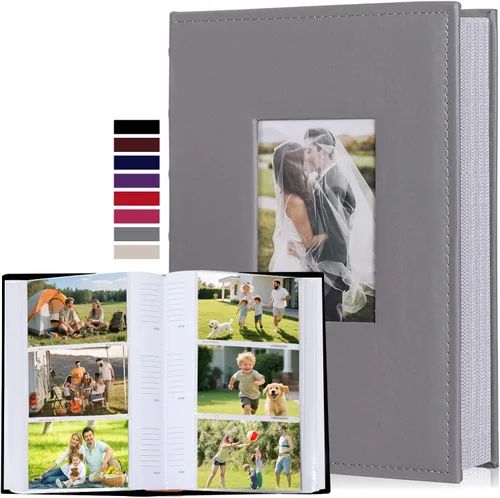 Vista 7 de RECUTMS Álbum de fotos de 4 x 6 pulgadas, 300 fotos, de piel sintética de pequeña capacidad, cubierta de libro de 4 x 6 pulgadas, álbumes de fotos