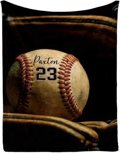 Vista 34 de Manta suave personalizada para bebés: manta de diseño de béisbol personalizada para niños con nombre y número, regalos de ropa de cama para bebés
