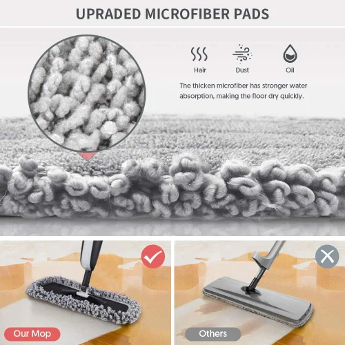 Vista 4 de MANGOTIME - Mopa de microfibra con aerosol para limpieza en seco/húmedo de pisos de azulejos, laminados, madera dura, polvo de cocina, 3