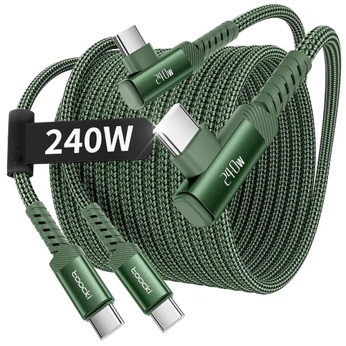 Vista 10 de Cable USB C [Paquete de 2, 1 mt] Carga rápida de 240 W tipo C, cable USB 2.0 trenzado de nylon para iPhone 17 16 15 Pro Plus Pro Max Air, iPad Pro