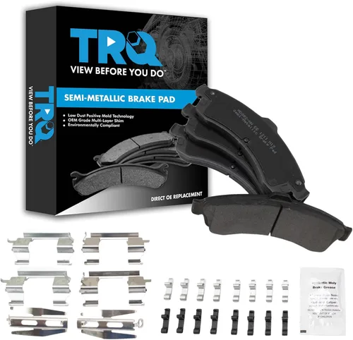Vista 57 de TRQ Pastillas de freno delanteras semi metálicas compatibles con Ford Expedition 2018-2021 F-150 2018-2020 Lincoln Navigator 2018-2022