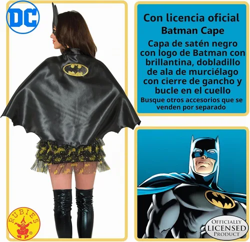 Vista 3 de Rubie's Dc Superheroes - Ropa exterior para mujer, Batgirl, talla única de EE. UU Multicolor