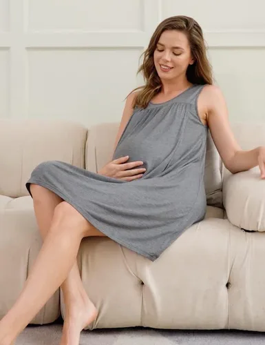 Vista 5 de Ekouaer - Camisón de maternidad para mujer (tallas S-XXL)