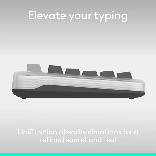 Vista 2 de Logitech Alto Keys K98M - Teclado mecánico inalámbrico, teclado personalizable con junta de absorción de vibraciones, teclas retroiluminadas, Grafito