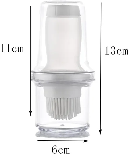 Vista 2 de Juego de 2 cepillos para botella de aceite, botella de cepillo de aceite con recipiente, botella de aderezo de alta temperatura, cepillo de salsa
