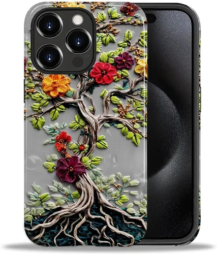 Vista 101 de ZHEGAILIAN Funda para iPhone 11, carcasa dura a prueba de golpes + silicona suave 2 en 1 híbrida, parachoques a prueba de caídas - Vidrio manchado