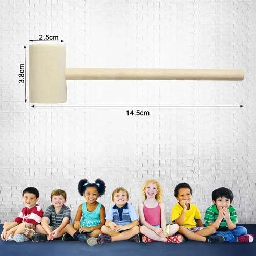 Vista 2 de MIHEY 18 piezas Mini martillo de madera creativo golpeando mazo educativo