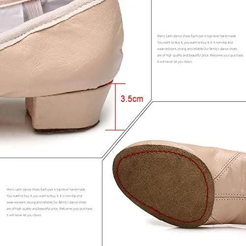 Vista 4 de HIPPOSEUS Zapatos de baile latino de cuero para mujer, zapatos de práctica de baile latino, modelo 101