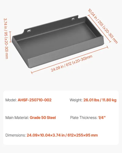 Vista 7 de VEVOR Placa de montaje para minicargadora de 1/4 de pulgada, placa de montaje universal de enganche rápido, fácil de atornillar, capacidad de carga