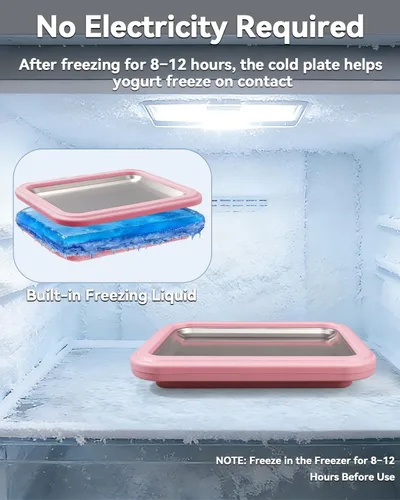 Vista 3 de Máquina de helados enrollada, placa manual de acero inoxidable para hacer rollos de helado con 2 raspadores, bandeja de postre congelado casera,