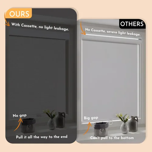 Vista 10 de Persilux Persianas enrollables opacas inalámbricas para ventanas, parada libre con cenefa, persianas de tela con aislamiento térmico, protección UV