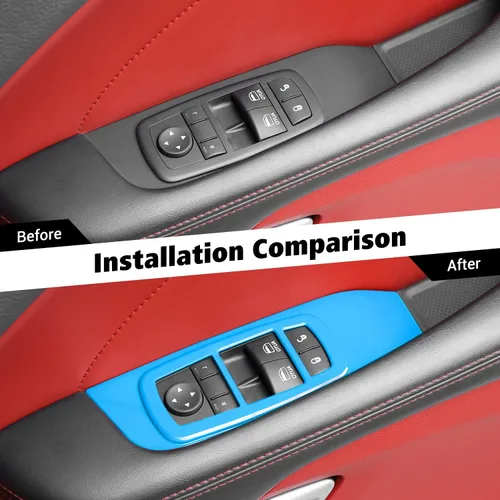 Vista 2 de Voodonala Cubierta del panel de elevación de ventana para Dodge Challenger 2015-2024, accesorios para Dodge Challenger 2015-2024