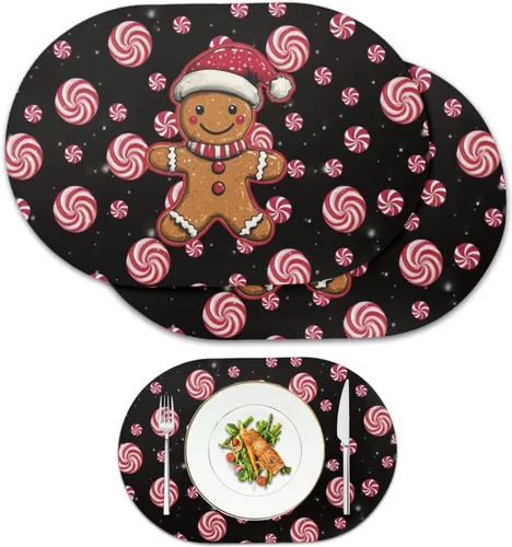 Vista 39 de Buteterfly - Juego de 2 manteles individuales con diseño ovalado, impermeables, lavables, resistentes al calor, decoración del hogar, cocina