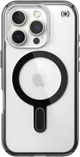 Vista 24 de Speck Presidio LUX - Funda para iPhone 17, compatible con MagSafe, funda protectora delgada, color negro desvanecido/gris pizarra/blanco