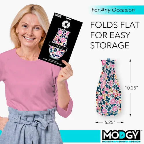 Vista 6 de MODGY Florero plegable y expandible de plástico, centros de mesa modernos, decoración de mesa de comedor, sala de estar, baño, boda, oficina, Aviva