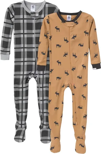 Vista 12 de Gerber Baby Boys 2-Pack Footed Pajamas Oso Verde Rayas Blancas