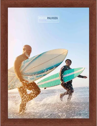 Vista 12 de Poster Palooza 3x3 Inch Traditional Walnut Complete Wood Square Picture Frame with UV Acrylic Plexiglass, Foam Board Backing & Hardware Included
