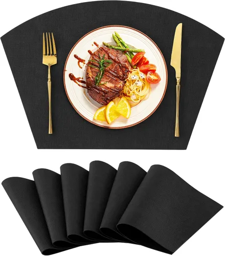 Vista 80 de Homaxy Juego de 4 manteles individuales de piel sintética resistentes al calor para mesa de comedor, impermeables, lavables, lavables, manteles