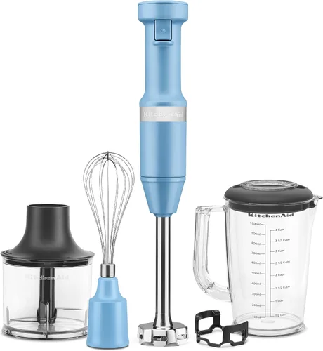 Vista 6 de KitchenAid Batidora de mano con cable de velocidad variable con accesorios, Aqua Sky, KHBV83AQ