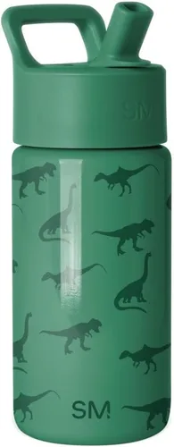 Vista 45 de Simple Modern Botella de agua para niños con tapa con pajilla, vaso aislado de acero inoxidable de 14 onzas para niños y a prueba de derrames