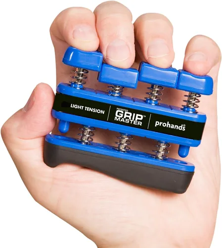 Vista 19 de Prohands Gripmaster - Ejercitador de mano (fortalecedor de agarre de mano), con resorte, sistema de pistón de dedos, aislamiento y ejercicio de cada