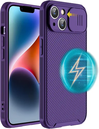 Vista 9 de Funda para iPhone 14 Plus compatible con Magsafe, iPhone 14 Plus funda de protección de cámara [compatible con cargador inalámbrico] con cubierta