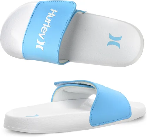 Vista 18 de Hurley Naia - Sandalias de deslizar para niñas y niños, pantuflas de puesta fácil con correa ajustable, sandalias para niños