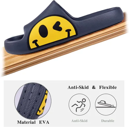 Vista 5 de Sandals for Girls and Boys,Mens Slippers Sandals for Women,EVA Anti-Slip Indoor & Outdoor Kids Slippers Smile Face Open Toe Spa Bath Pool Gym House