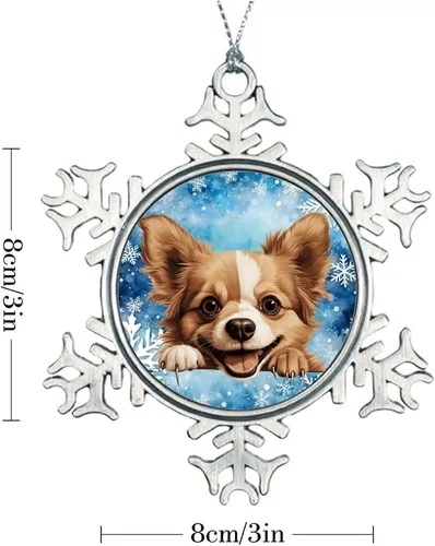 Vista 4 de Juguete ruso de Navidad Adorno de copo de nieve Juguete ruso Lindo Divertido Peeking Perro Cachorro Decoración de Navidad Adornos de Copo de Nieve