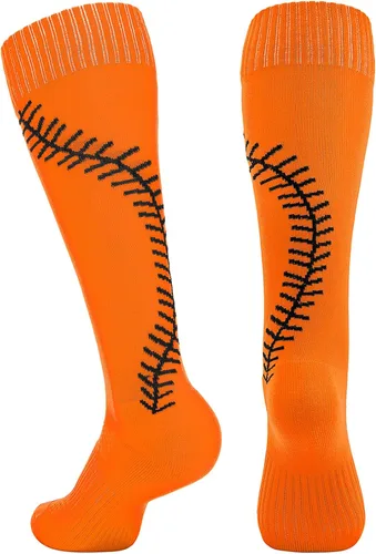 Vista 6 de American Trends Softball Socks with Stripes, Knee High for Women Girls Rosa encendido