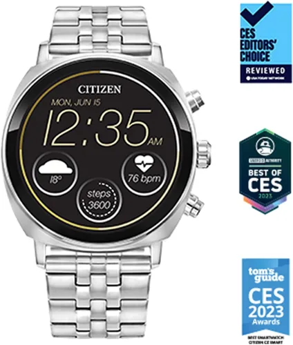 Vista 6 de Citizen CZ Smart PQ2 - Reloj inteligente unisex de 1.614 in con aplicación YouQ con IBM Watson® AI y NASA Research, Wear OS por Google, recursos
