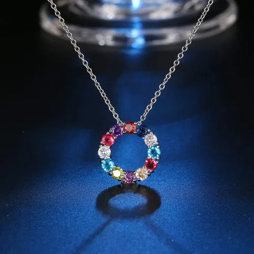 Vista 2 de Conjuntos de joyas de collares y aretes de gemas coloridas aniversario cumpleaños día de la madre regalos para mujeres esposa mamá mejor amiga