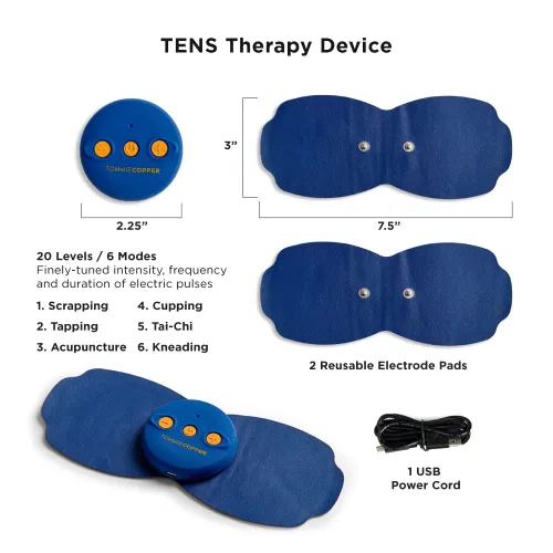 Vista 5 de Tommie Copper Dispositivo de terapia TENS inalámbrico – Estimulación muscular y soporte de recuperación – 6 modos, 20 niveles de intensidad
