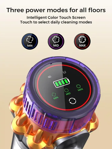 Vista 4 de Cordless Stick Vacuum Cleaner, 600W 55Kpa 70Mins for Home, Pet Hair, Carpet Blue