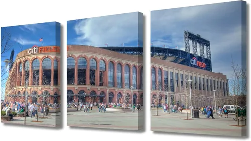 Vista 49 de TUMOVO American Major Baseball - Lienzo decorativo para pared, diseño de estadio de los Bravos, 3 piezas, arte de pared de Filadelfia, cuadros