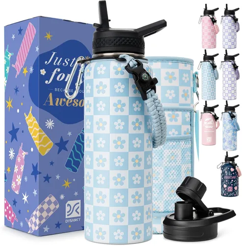 Vista 111 de DYSANKY Botella de agua aislada de 32 onzas, metal al vacío de acero inoxidable grueso, jarra de agua deportiva portátil para gimnasio y senderismo