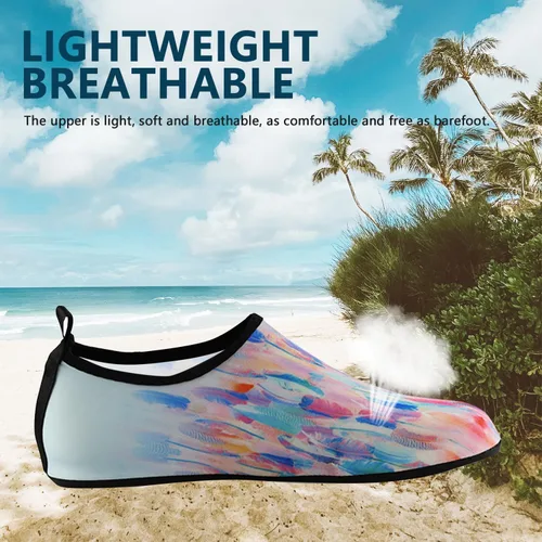 Vista 4 de Valennia Zapatos de agua descalzos de secado rápido, calcetines de yoga para playa, natación, surf, ejercicio para mujeres y hombres