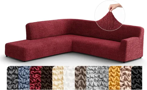 Vista 25 de PAULATO BY GA.I.CO. Funda de sofá modular, funda para sofá chaise longue en forma de L, fundas lavables para sofá esquinero, funda elástica de Gris
