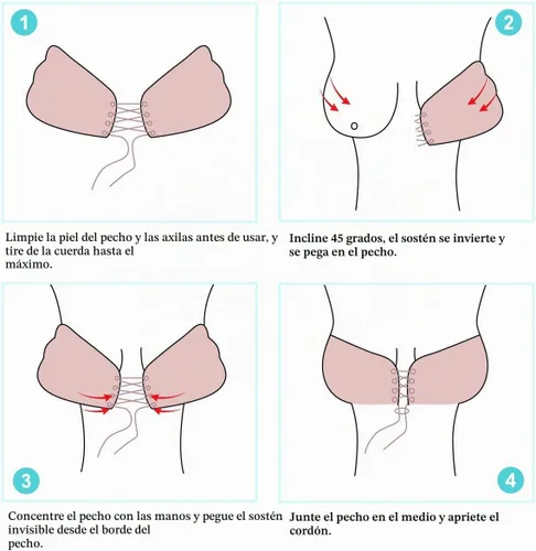 Vista 7 de Strapless Sticky Bra Strapless Backess Bra Push up Bra for Women 2 Pairs Black and Nude