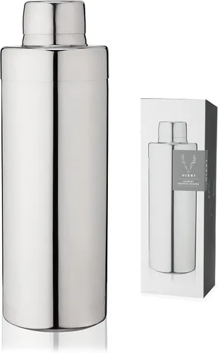 Vista 10 de Viski Art Deco - Coctelera de acero inoxidable grabada de 24 onzas con colador y acabado dorado