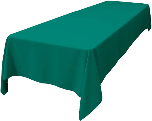 Vista 115 de LA Linen Mantel rectangular lavable de popelín de poliéster, resistente a las manchas y a las arrugas, cubierta de mesa 60x84, mantel de tela