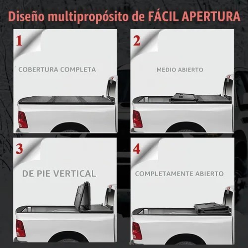 Vista 4 de Cubierta rígida de tres pliegues para Toyota Tacoma 2005-2015 con caja de 5 pies