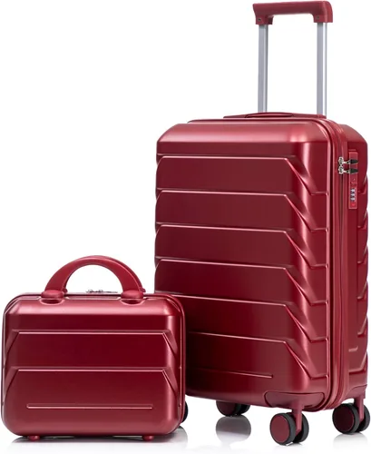 Vista 28 de Merax 3 piezas expandible ABS Hardshell equipaje Sets Spinner Wheel Maleta TSA Lock Suit Case, Apertura frontal negra, Juego de 2 piezas, Maleta