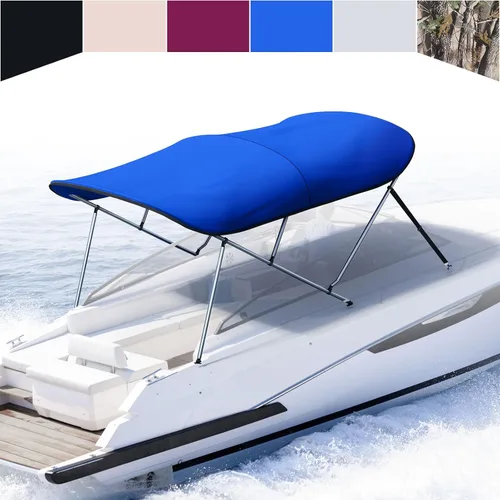 Vista 17 de KING BIRD Toldo Superior de Barco Bimini de 3-4 Arcos Protección Solar Toldo de Barco Impermeable Marco de Aluminio Inoxidable de 1 Pulgada 46